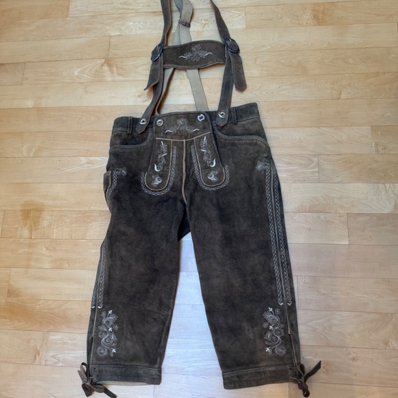 NWOT Men's Traditional Tanned Leather Lederhosen by Stockerpoint Classics - Picture 1 of 11